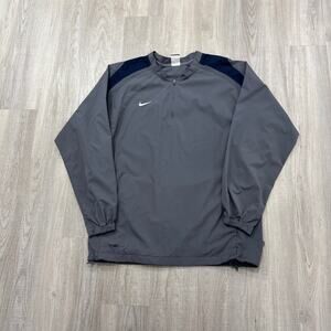 Nike Storm-FIT Pullover Jacket Men's Medium Gray Windbreaker 1/4 Zip Baseball